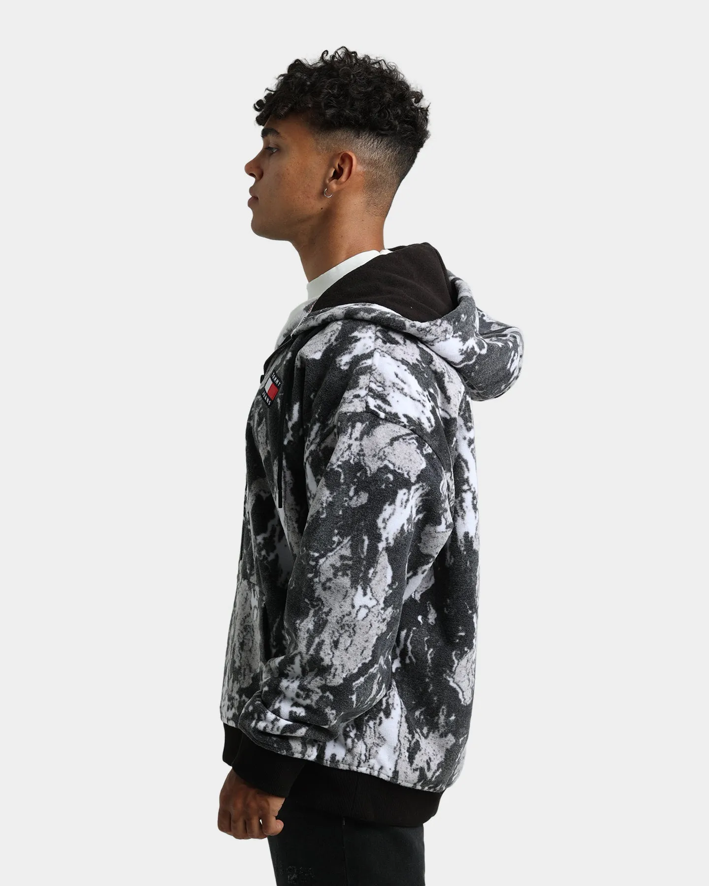 Tommy Jeans Camo Half Zip Hoodie Tonal Camo Print