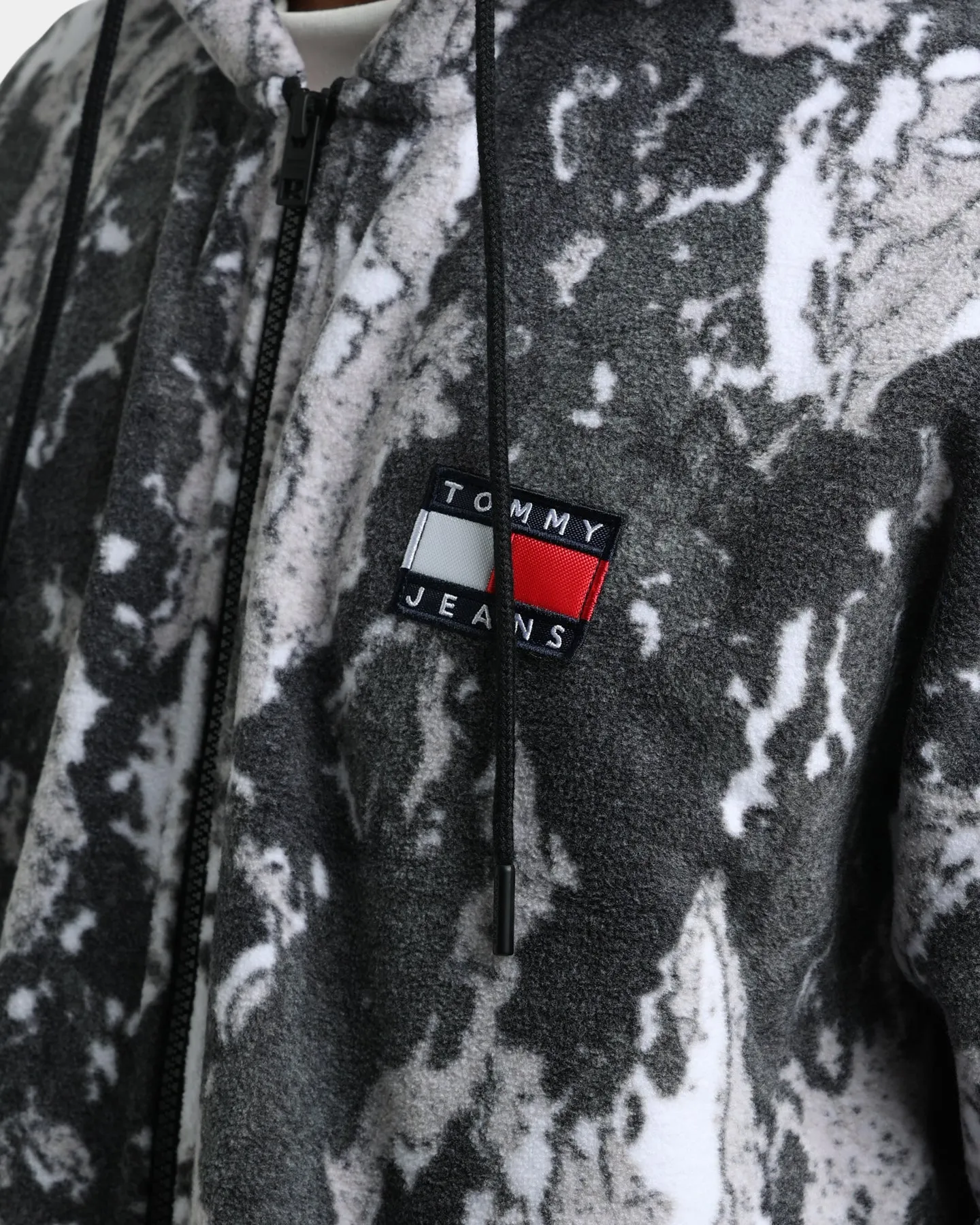 Tommy Jeans Camo Half Zip Hoodie Tonal Camo Print
