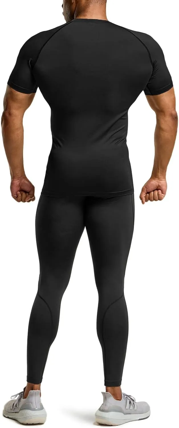 TSLA Men's UPF 50  Quick Dry Short Sleeve Compression Shirts, Athletic Workout Shirt, Water Sports Rash Guard
