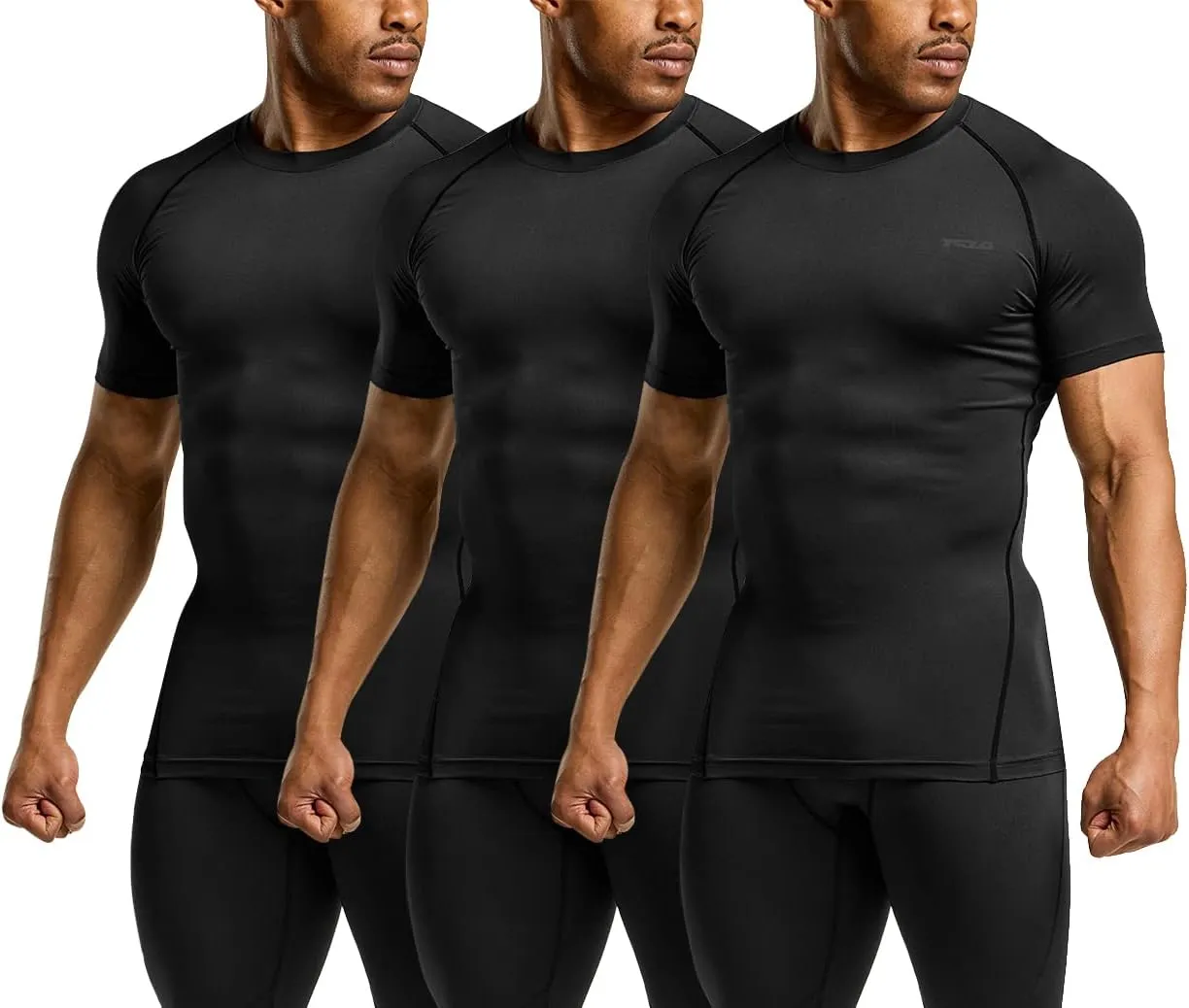TSLA Men's UPF 50  Quick Dry Short Sleeve Compression Shirts, Athletic Workout Shirt, Water Sports Rash Guard
