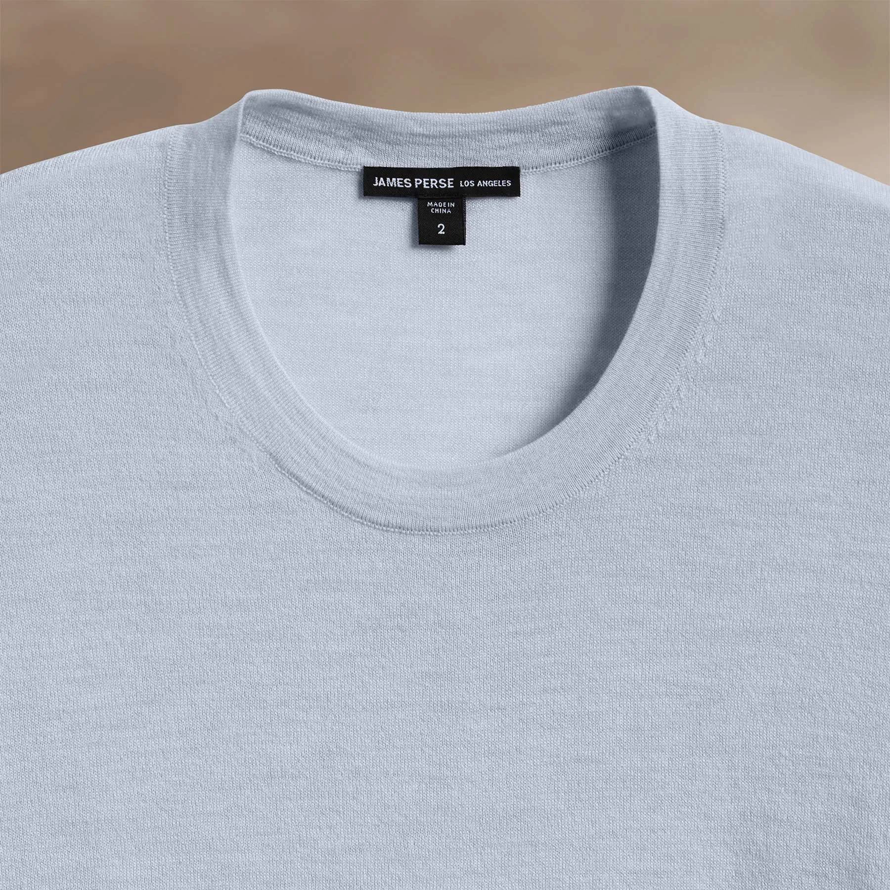 Ultrafine Cashmere Tipped Crew - Grey Sky/Coal