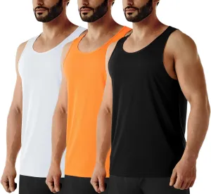 URBEST Men's Neon Workout Sleeveless Shirts Quick Dry Swim Beach Muscle Gym Running Athletic Tank Top