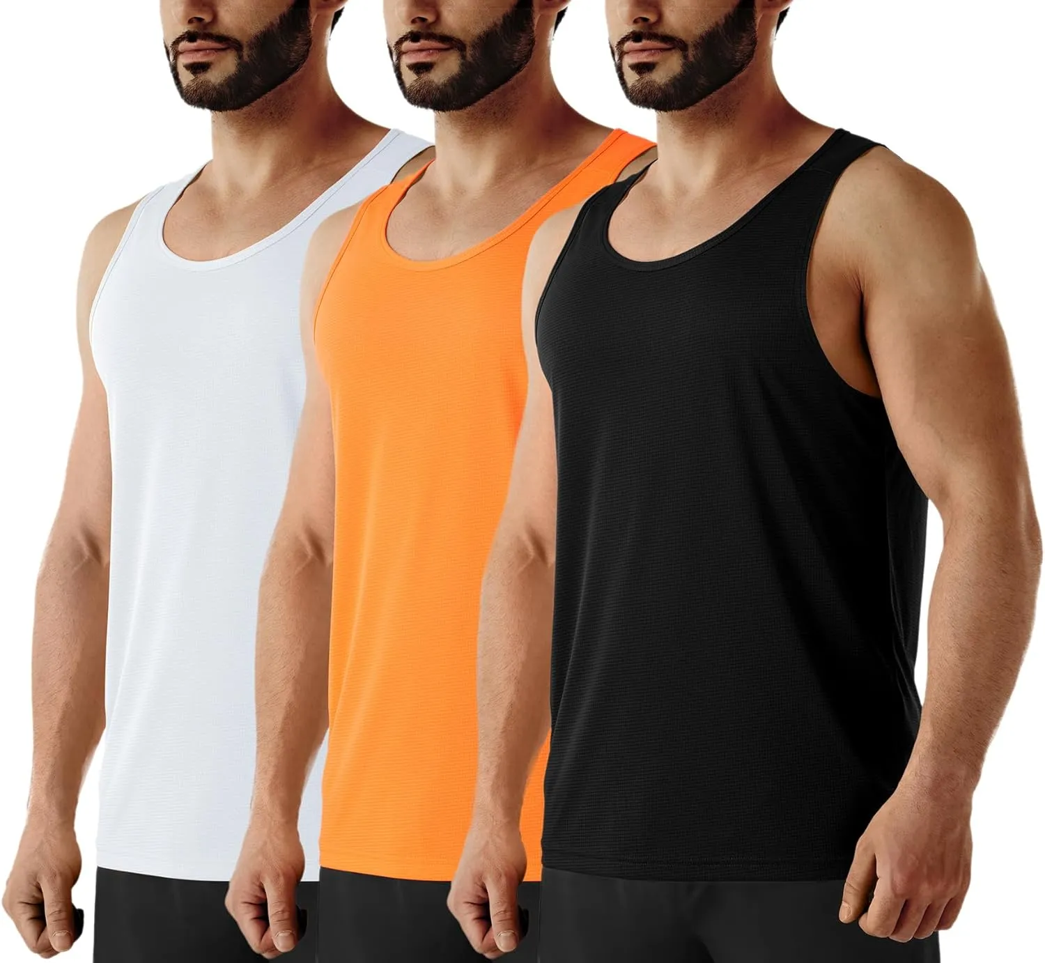 URBEST Men's Neon Workout Sleeveless Shirts Quick Dry Swim Beach Muscle Gym Running Athletic Tank Top