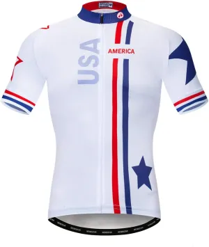USA Cycling Jerseys Men, USA Flags Bicycle Shirts Summer Riding Tops Quick Dry Bicycle Jersey S-3XL
