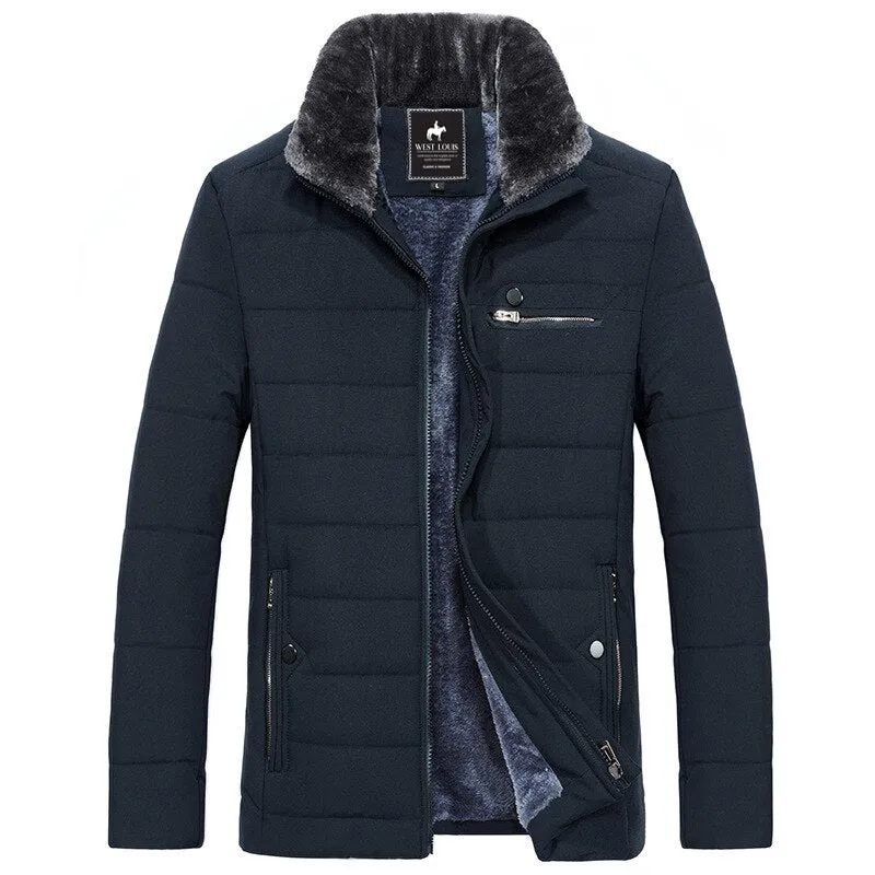 West Louis Men's Cotton Padded Thick Warm Jacket