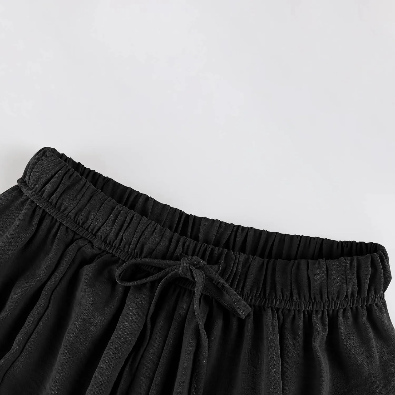 Wide Leg Pants Woman High Waisted Drawstring Casual Boho Pants Summer Baggy Trendy Palazzo Harem Trousers with Pockets