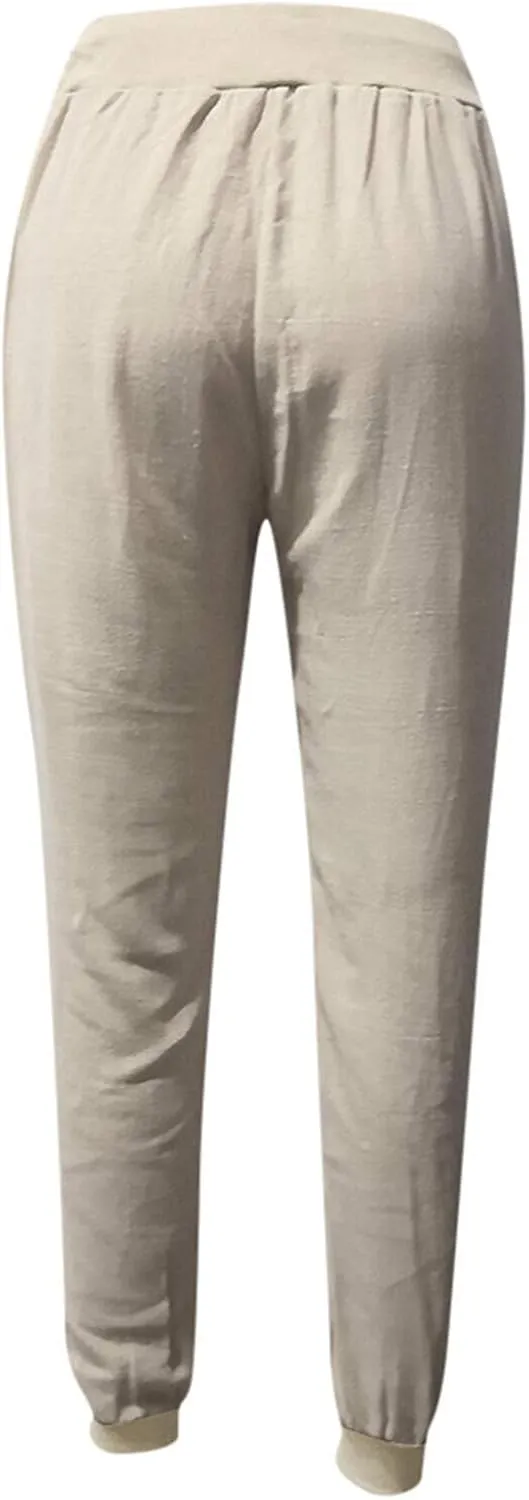Wide Leg Pants Women Dressy Casual Summer Wide Leg High Waist Casual Lounge Pants Drawstring Trouser with Pockets