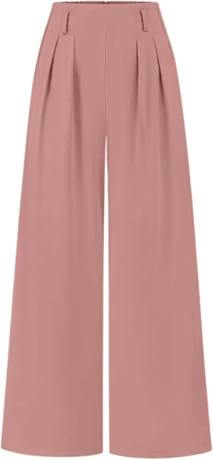 Women Linen Pants Linen Pants Women Loose High Waist Boho Wide Leg Cropped Palazzo Beach Summer Outfits Trendy
