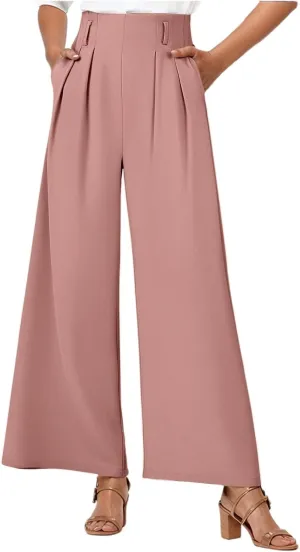 Women Linen Pants Linen Pants Women Loose High Waist Boho Wide Leg Cropped Palazzo Beach Summer Outfits Trendy