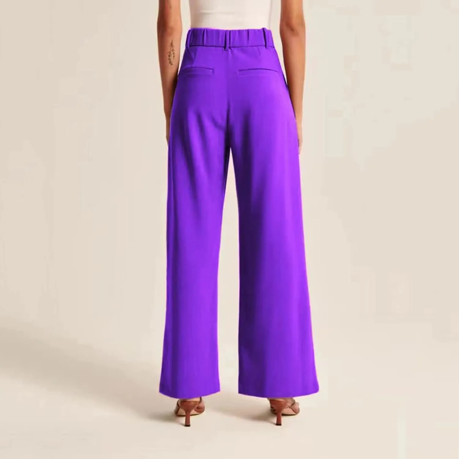 Women Wide Leg Pants for Women Work Business Casual High Waisted Dress Pants Flowy Trousers Elastic Waist Sweatpants