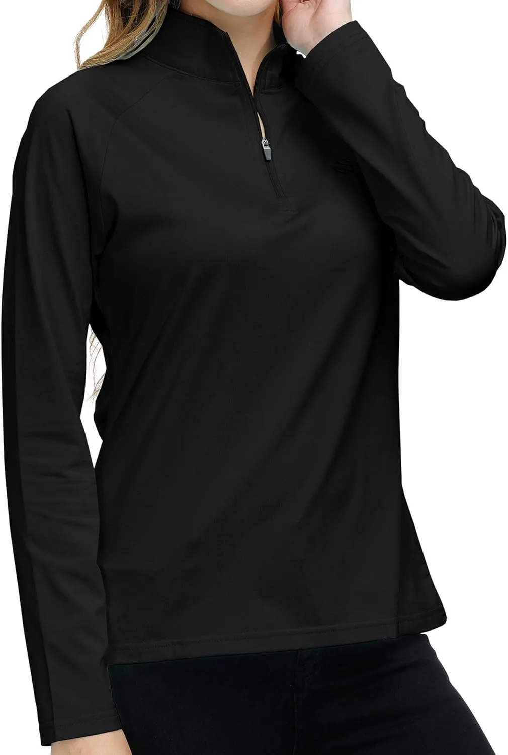 Womens 1/4 Zip Golf Shirt Long Sleeve Lightweight Golf Pullover Outdoor Athletic Tennis Polo Shirts