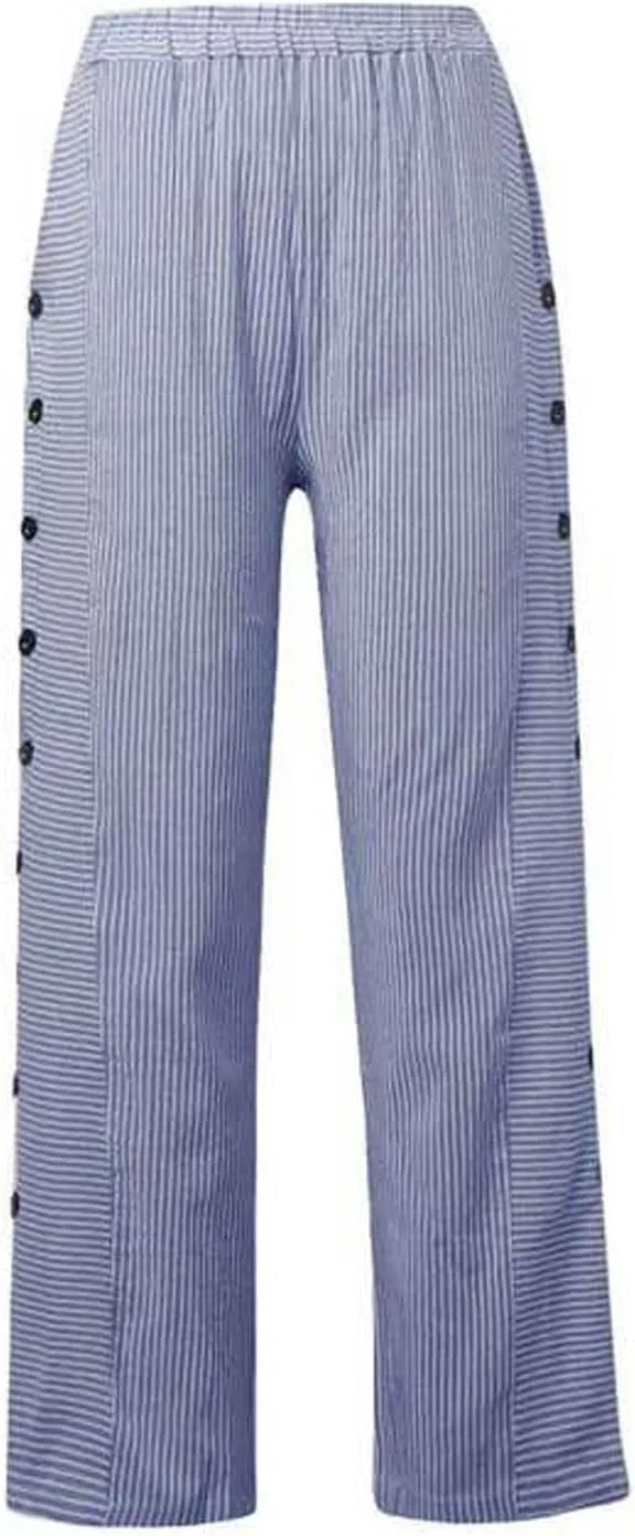 Womens Casual Linen High Waist Pants Drawstring Loose Fit Summer Work Pants Trousers with Side Pockets