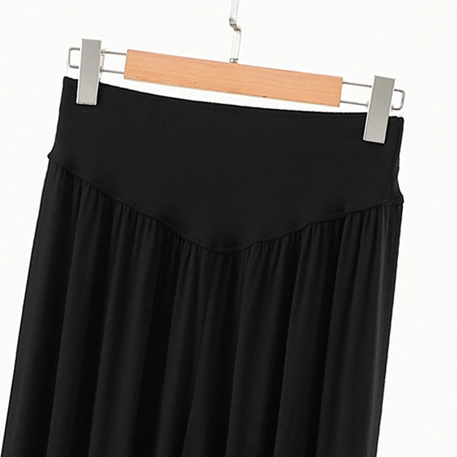 Women's Casual Wide Leg Pants Elastic High Waist Lounge Pants Summer Lightweight Solid Color Baggy Comfy Yoga Trousers