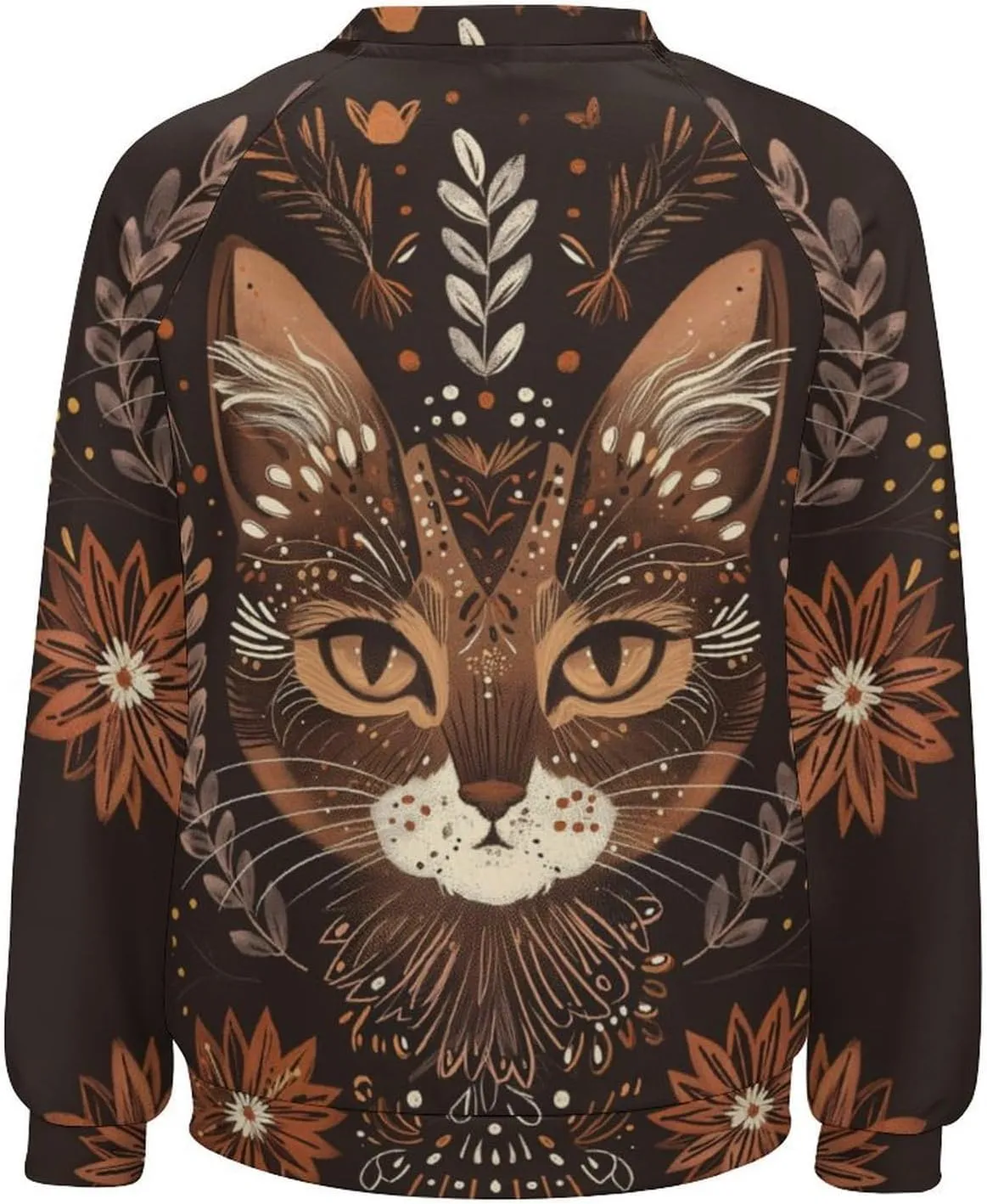 Womens Cat Sweatshirts Cute Graphic Printed Long Sleeve Crewneck Pullover Shirts Cat Lovers Tunic Tops for Girls