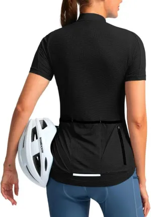 Women's Cycling Jersey Short Sleeve Bike Shirts Full Zipper Bicycle Biking Tops with Pockets Road Mountain Riding