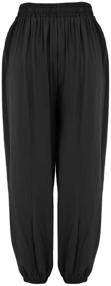 Women's Linen Pants Linen Wide Leg Pants for Women Casual Elastic Waisted Linen Pants for Women Flowy Lounge Beach Trousers