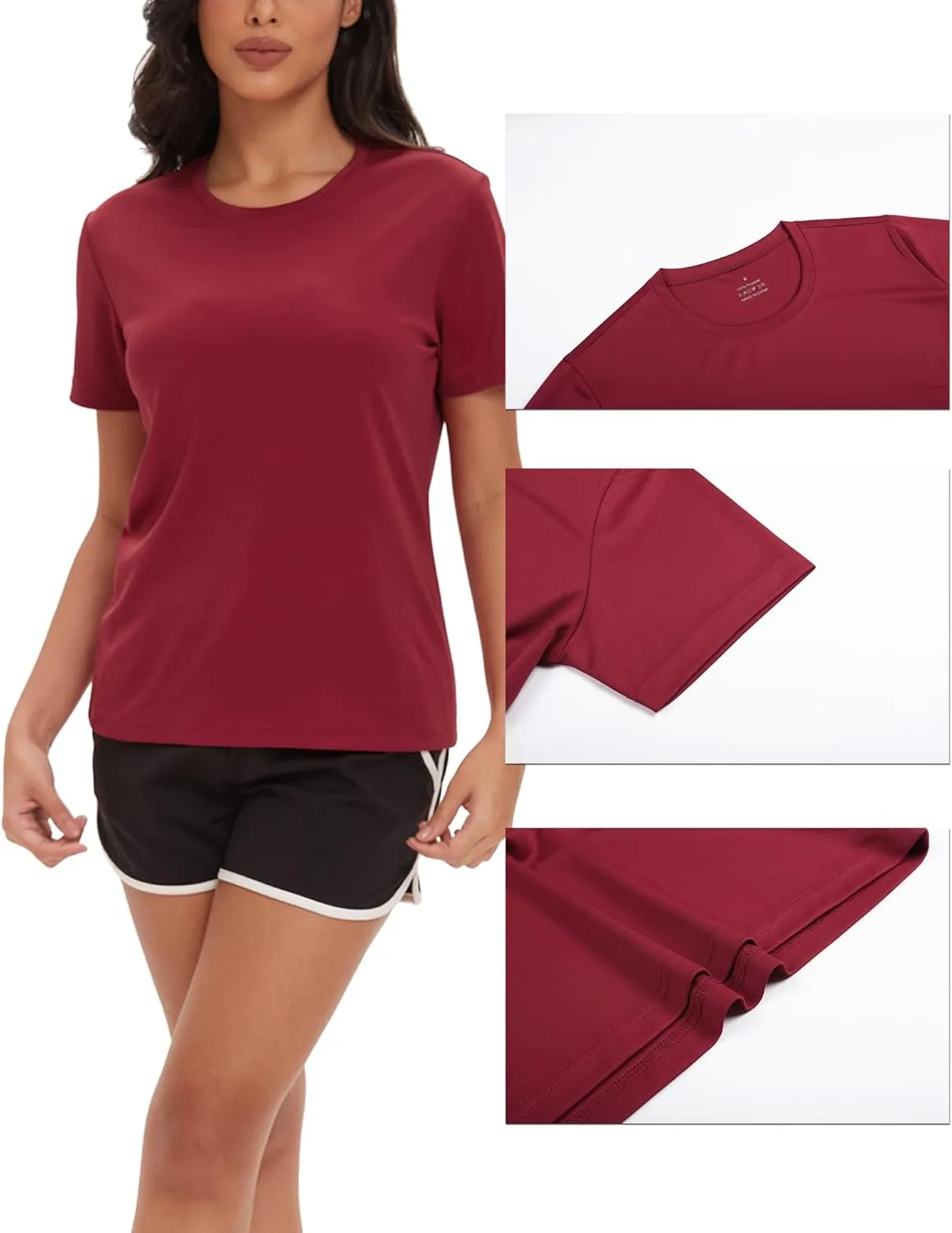 Women's Short Sleeve Shirts Quick Dry T-Shrit UV Sun Protection Outdoor Running Hiking Workout Tops