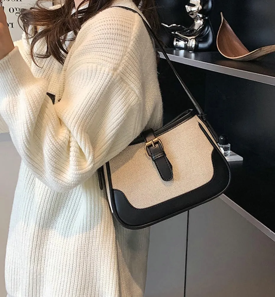 Women's Vegan Leather Purses Trendy Crossbody Purse Vintage Shoulder Handbags Clutch Underarm Tote Designer Bags