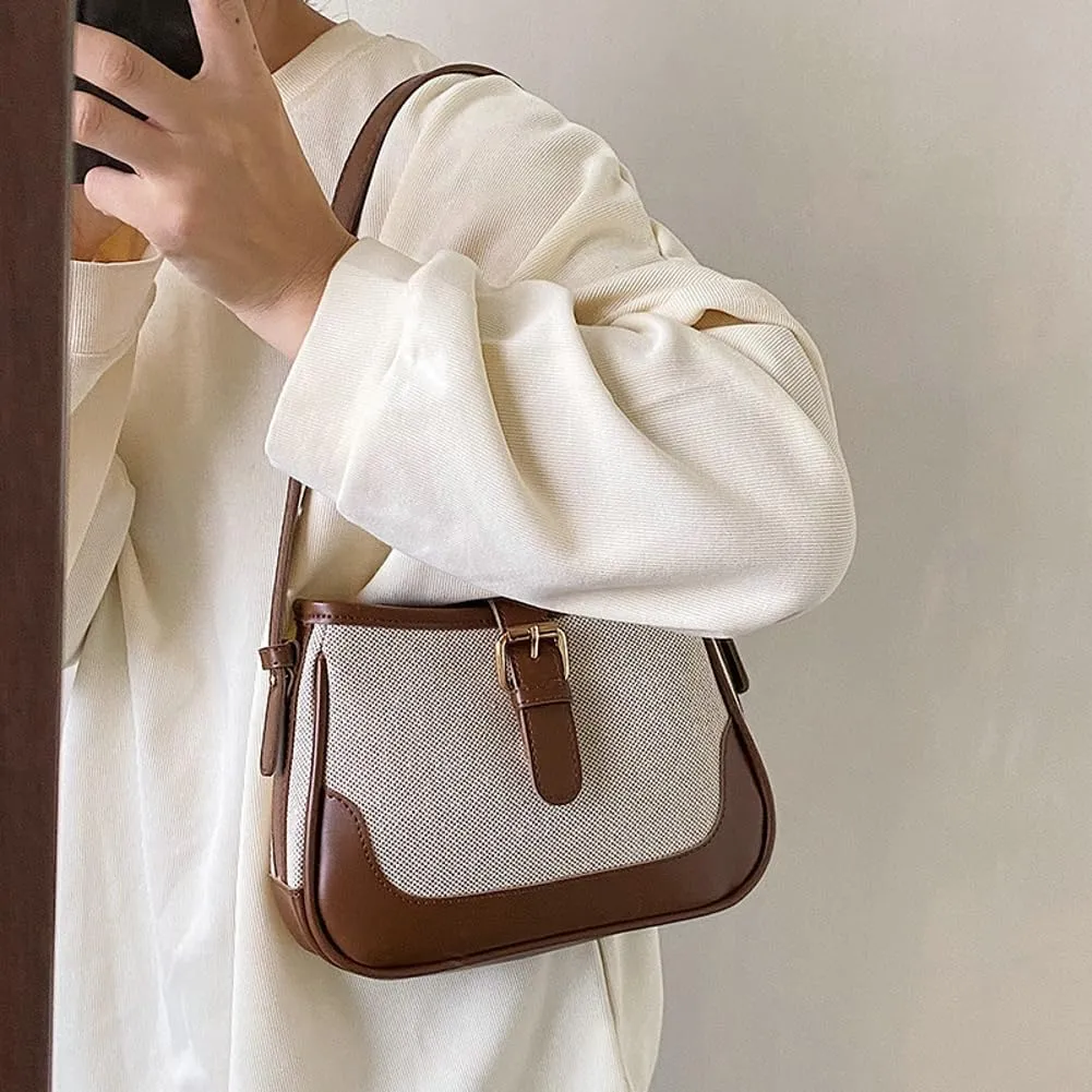 Women's Vegan Leather Purses Trendy Crossbody Purse Vintage Shoulder Handbags Clutch Underarm Tote Designer Bags