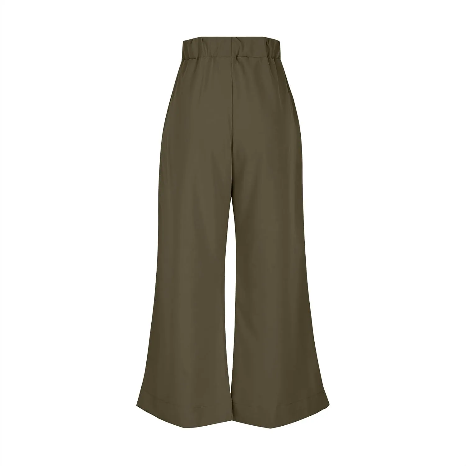 Women's Wide Leg Pants with Pockets High Waist Casual Linen Pants Plus Size Summer Comfy Pull on Straight Leg Trousers