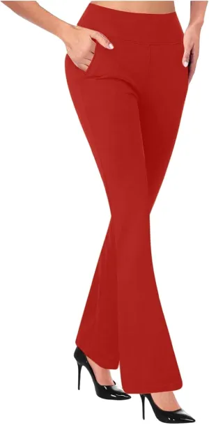 Work Slacks for Women 2025 Knit High Waist Office Dress Petite Yoga Pants Business Casual Pant Trousers Pantalones
